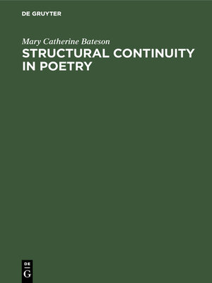 cover image of Structural continuity in poetry